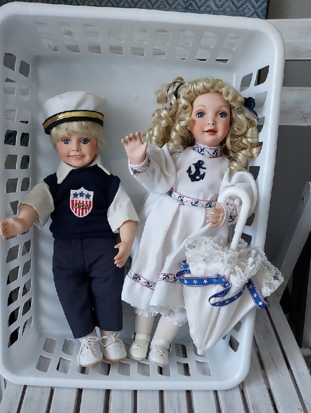 Sailor Boy & Girl With Umbrella